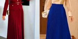 استایل دامن پلیسه بلند؛ ۱۵ ایده شیک برای مهمونی‌های خودمونی و راحت