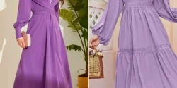 پیراهن بلند بنفش شیک؛ ۱۵ مدل بینظیر برای استایل خاص و مجلسی زنانه
