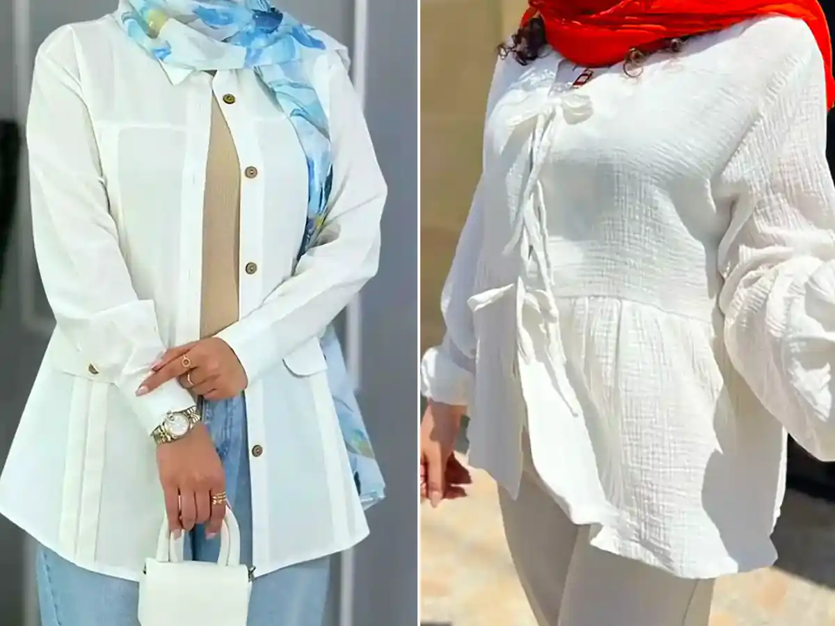پیراهن سفید زنانه