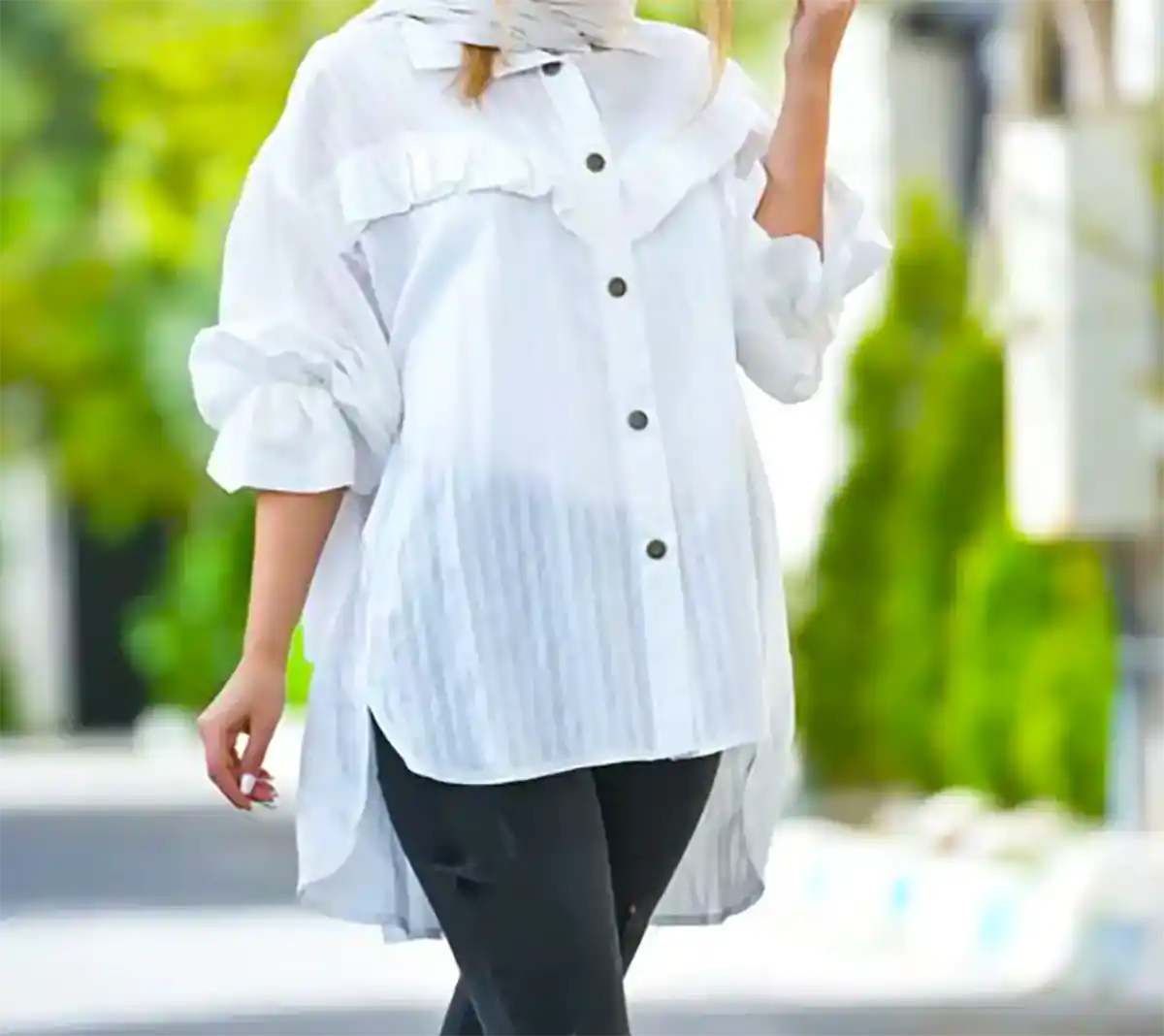 پیراهن سفید زنانه