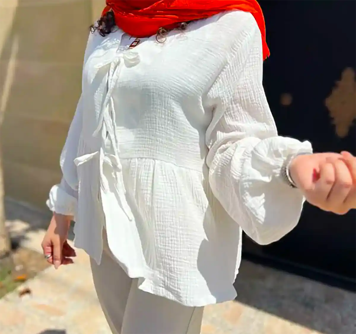 پیراهن سفید زنانه