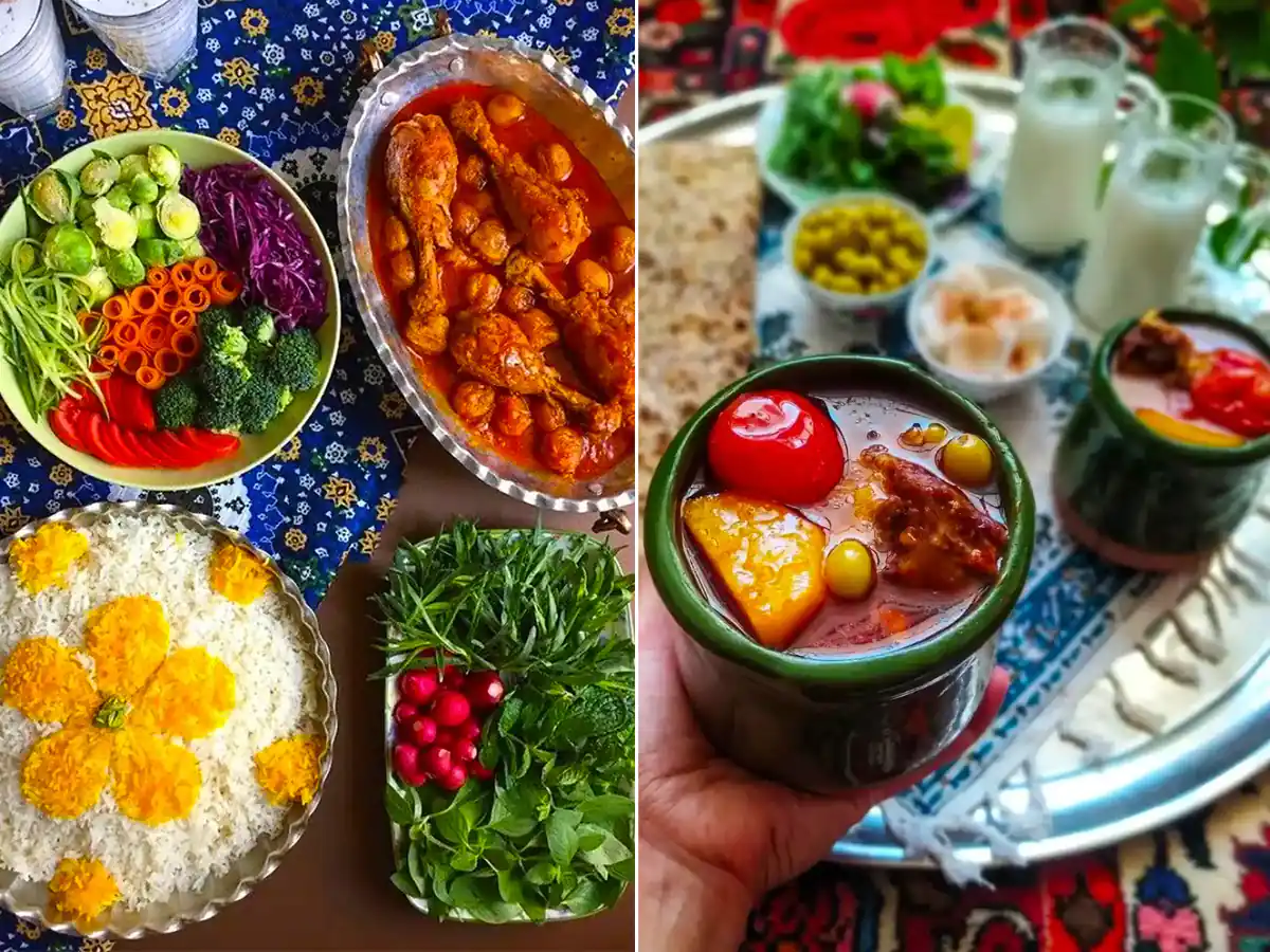 چیدن سفره غذای ایرانی