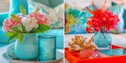 چیدمان آبی میز وسط؛ ۱۵ عکس جذاب برای دکوراسیون خانه‌های مدرن و شیک