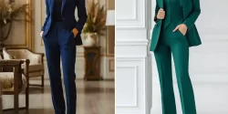 کت شلوار رسمی رنگی زنانه؛ ۱۵ عکس زیبا از جدیدترین طراحی‌های لباس زنانه
