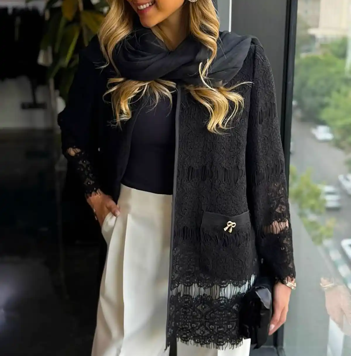 مانتو مشکی مزونی
