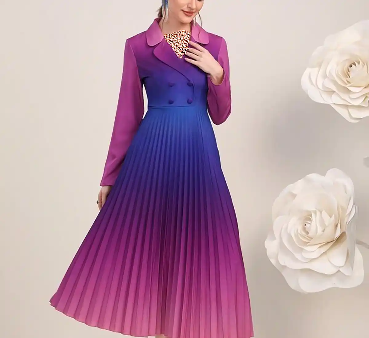 پیراهن آبرنگی شیک زنانه