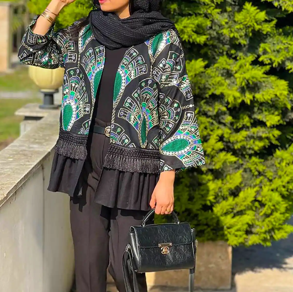استایل کژوال مانتو مشکی