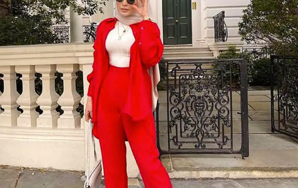 تیپ زنانه قرمز شیک