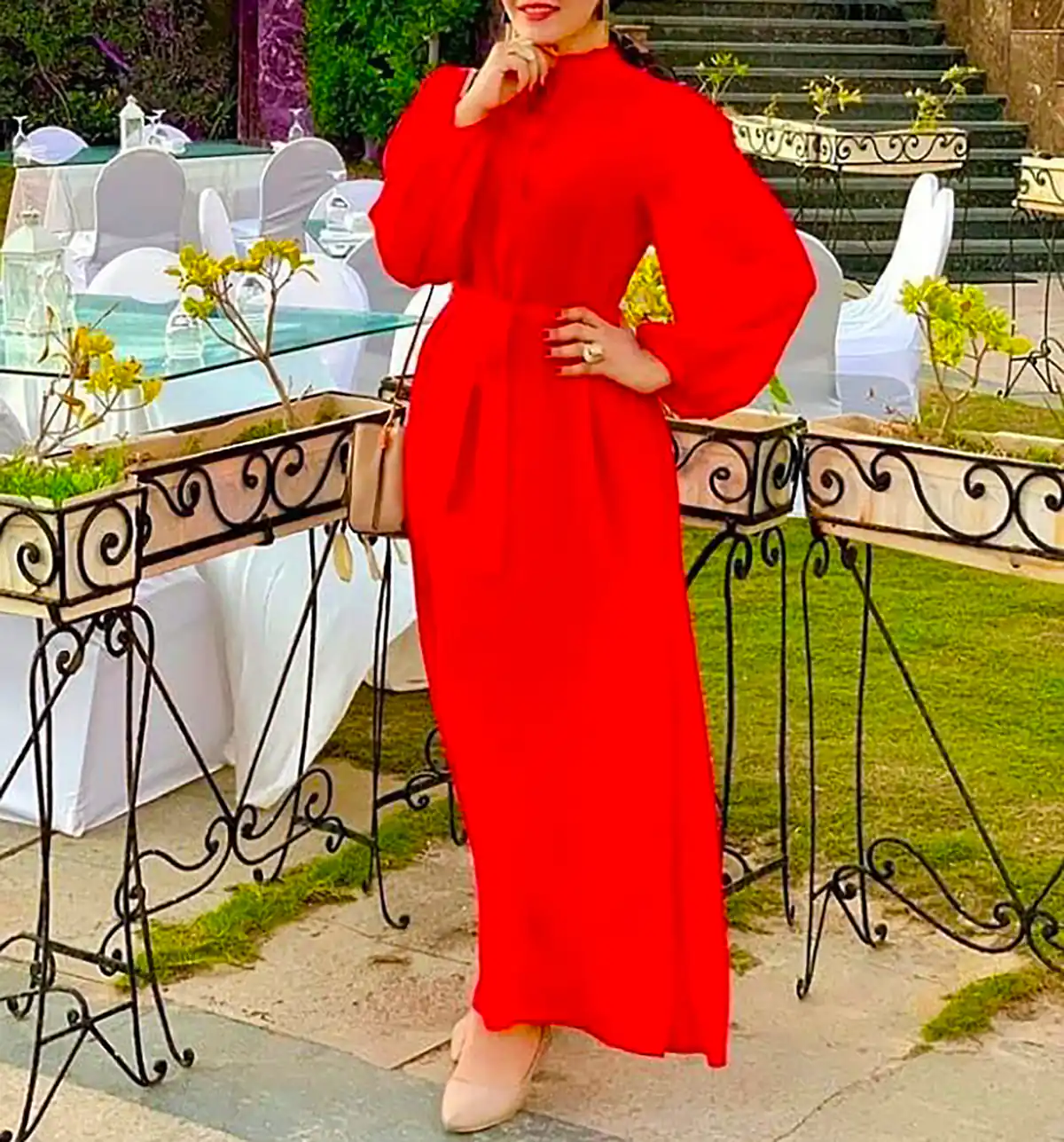 تیپ زنانه قرمز شیک