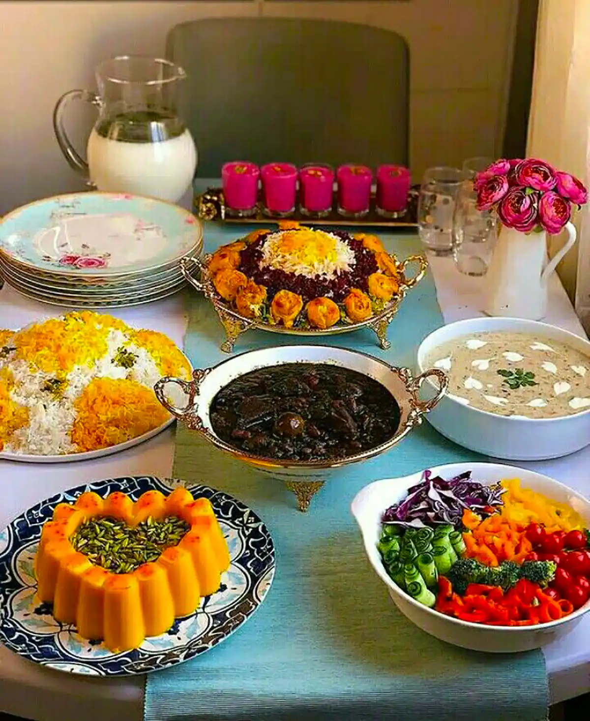 چیدمان میز غذا ایرانی