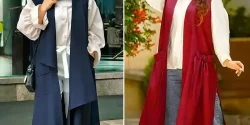مانتو بلند ساده و شیک؛ ۱۵ عکس خاص برای استایل روزمره شیک و جذاب