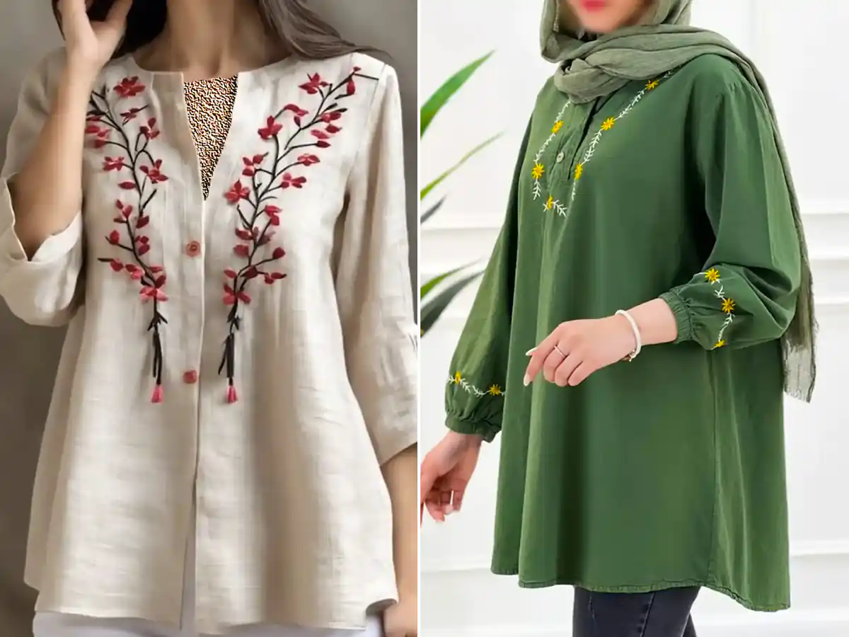 پیراهن گلدوزی شده زنانه