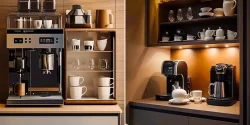 کافی بار کوچک در منزل؛ ۱۵ ایده مدرن برای ایجاد فضای قهوه‌خوری جذاب در خانه