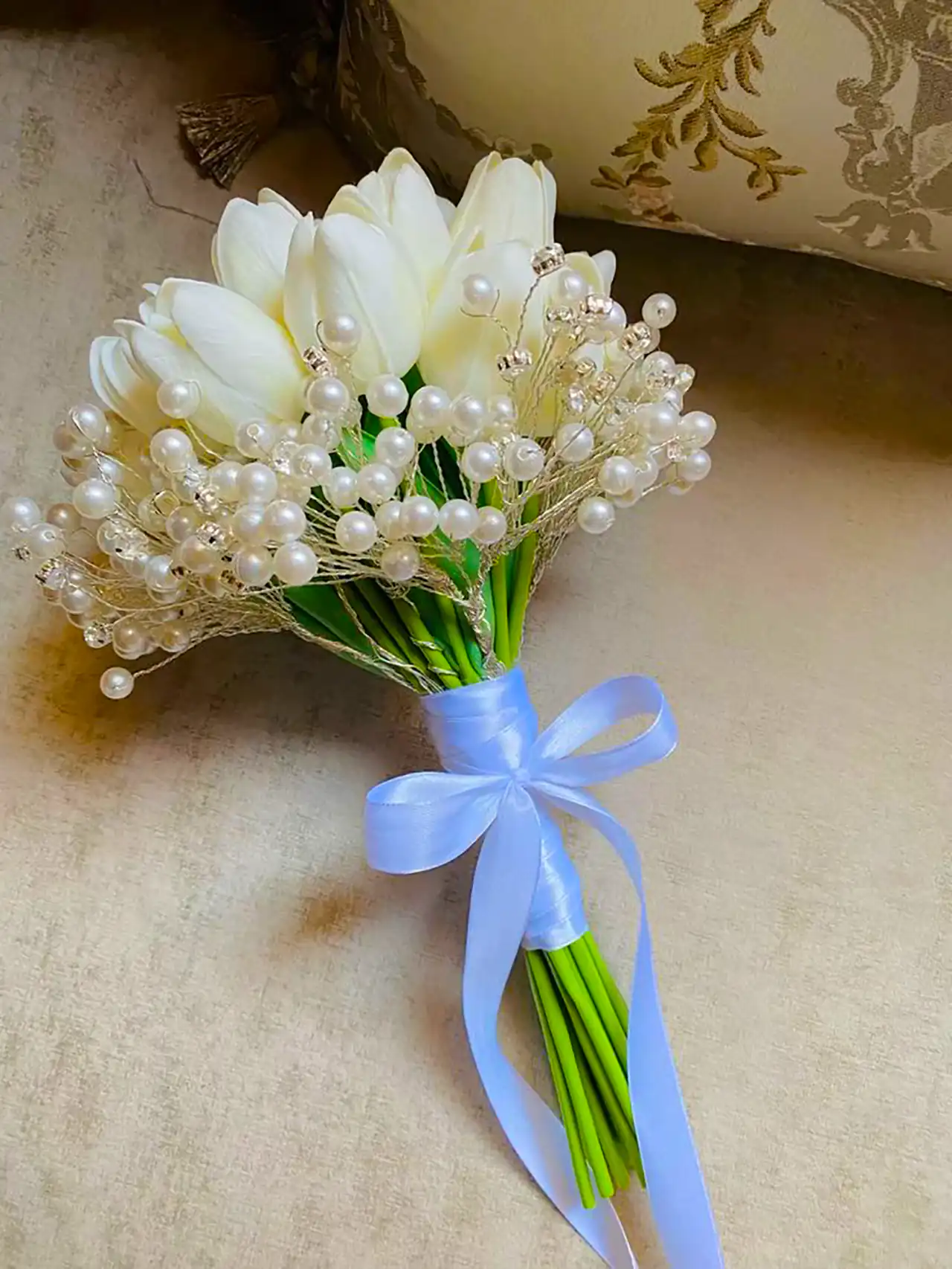 دسته گل سفید عروس