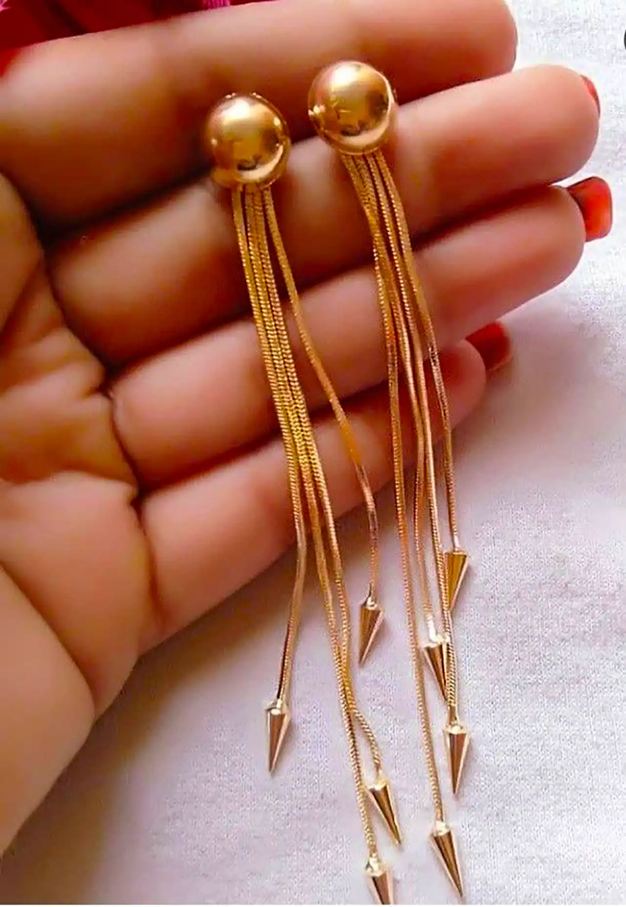 گوشواره آویز ظریف طلا