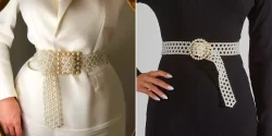 کمربند مرواریدی زنانه؛ ۱۵ عکس الهام‌بخش بی‌نظیر برای جذابیت استایل رسمی و شیک