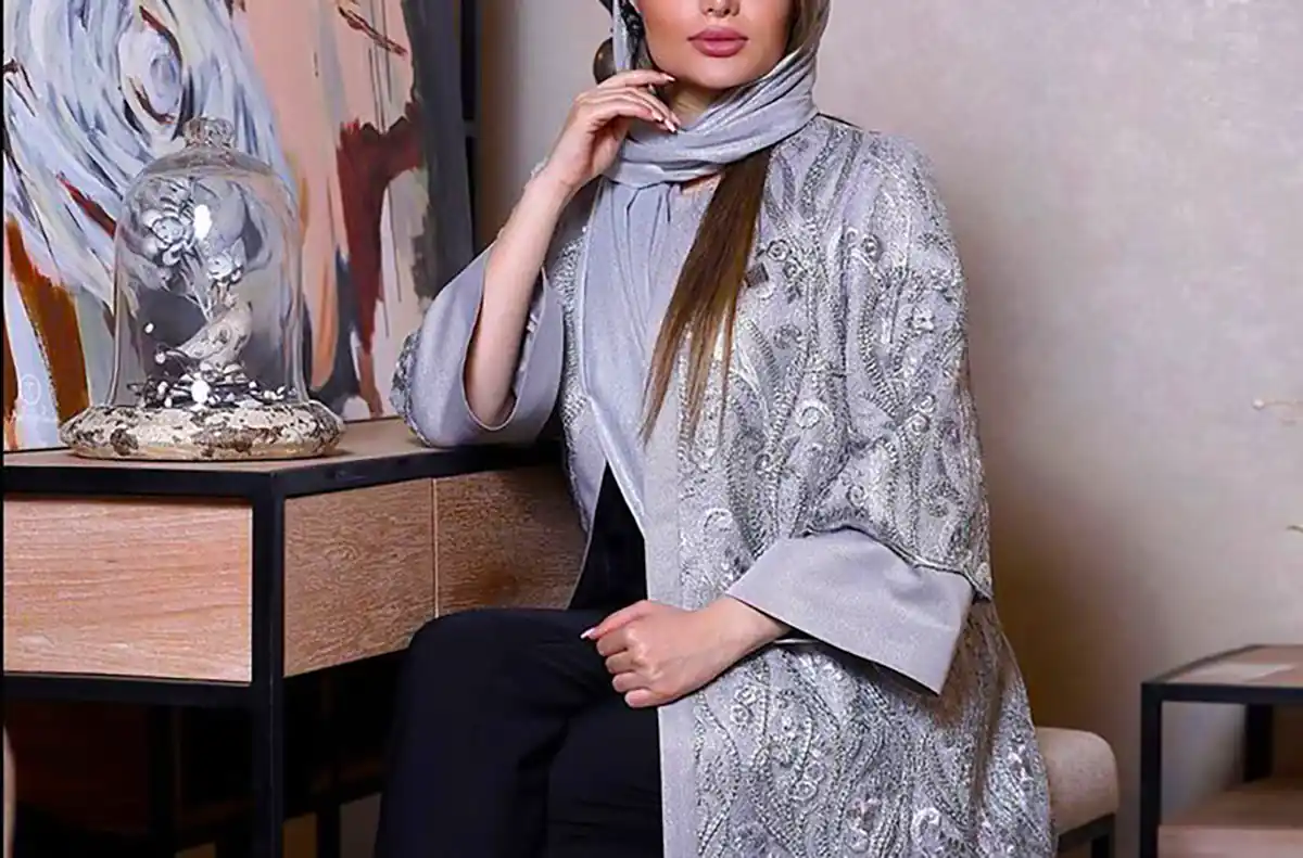 مانتو ژاکارد مجلسی مشکی