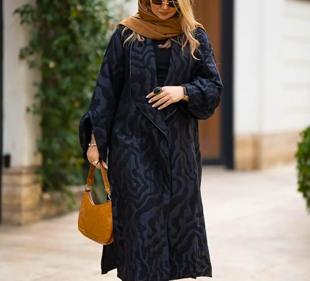 مانتو ژاکارد مشکی
