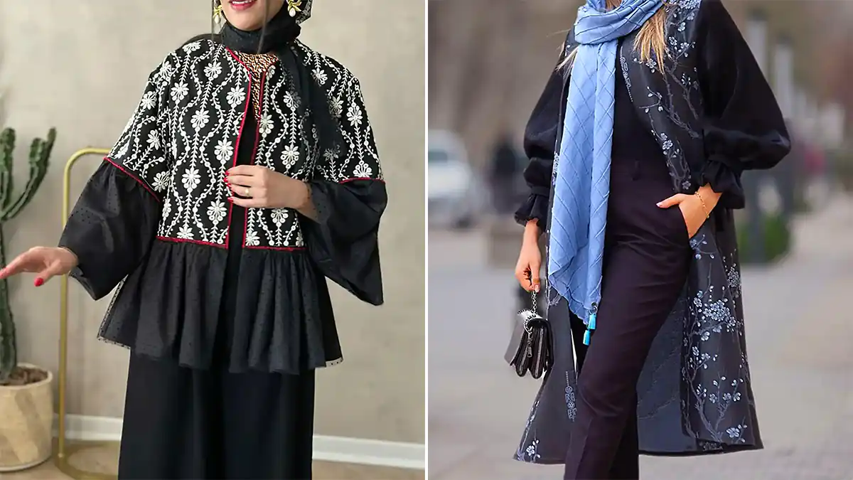 مانتو مشکی مجلسی لوکس