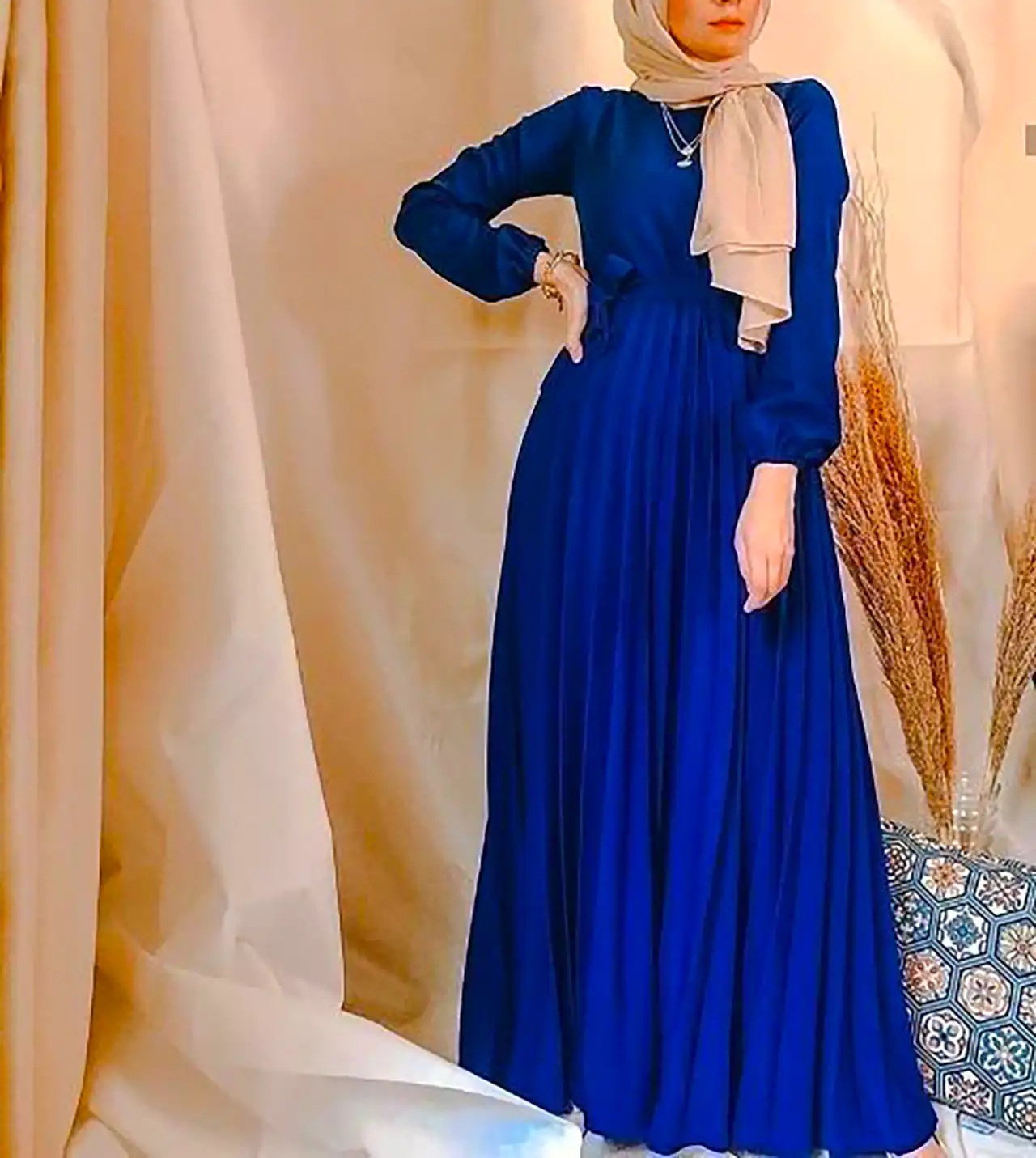 مانتو پیراهنی آبی کاربنی
