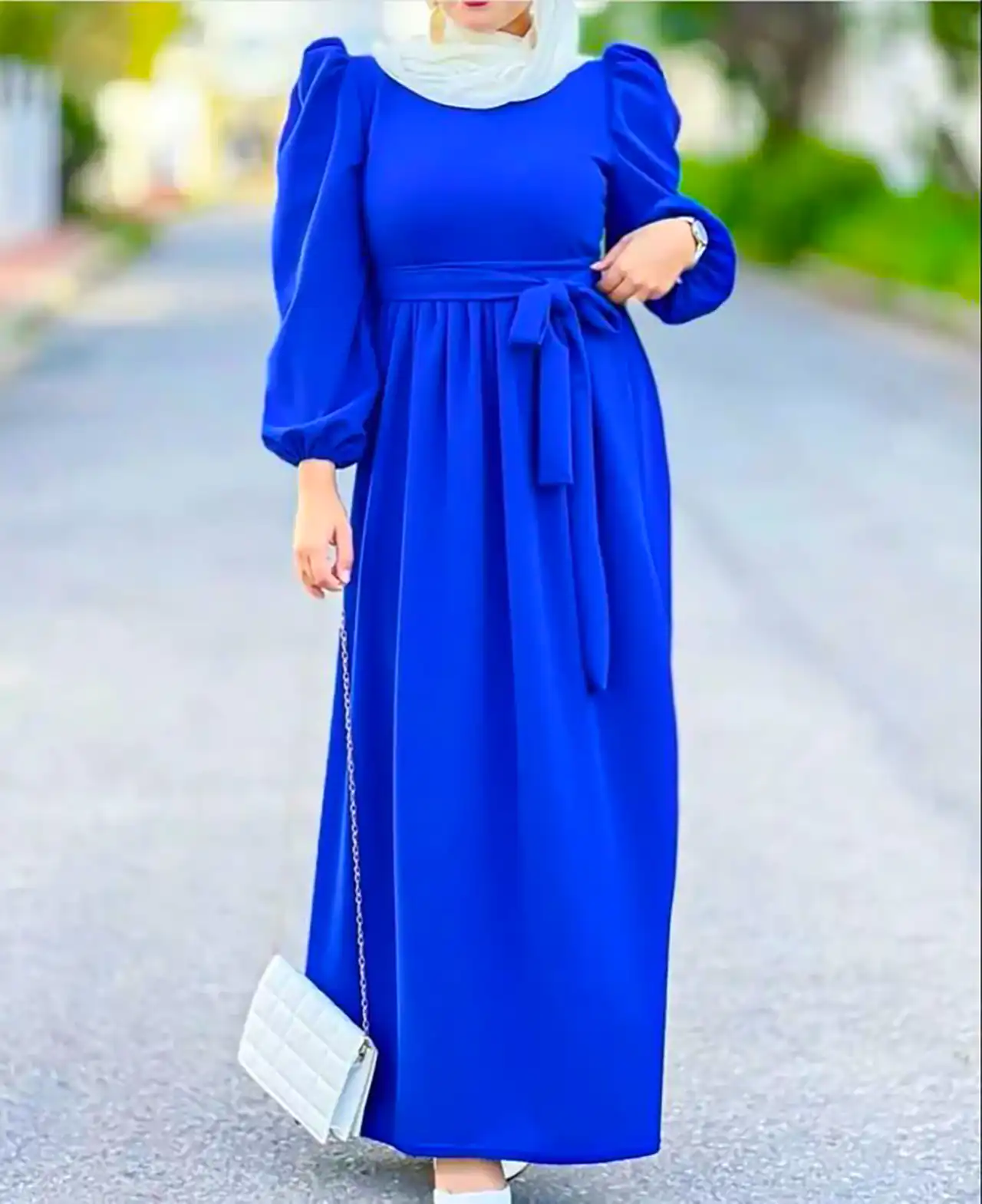 مانتو پیراهنی آبی کاربنی