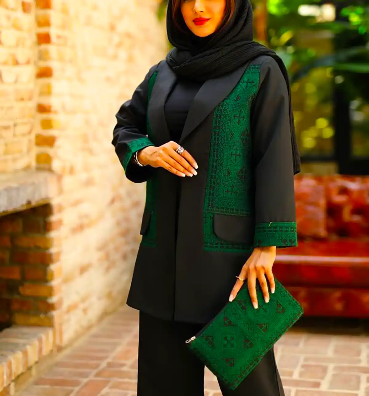 مانتو سبز شیک پاییزی