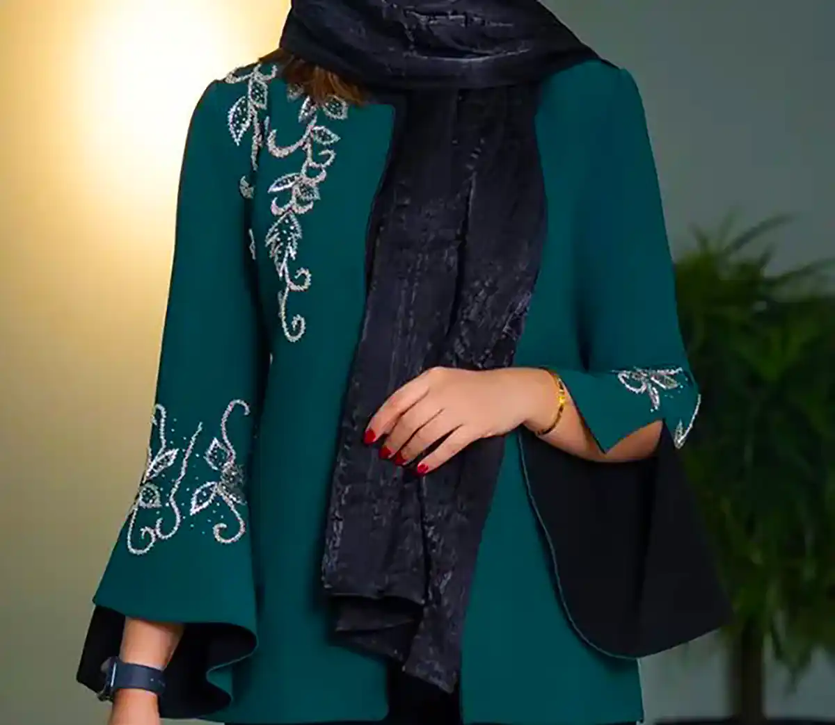 مانتو سبز شیک پاییزی