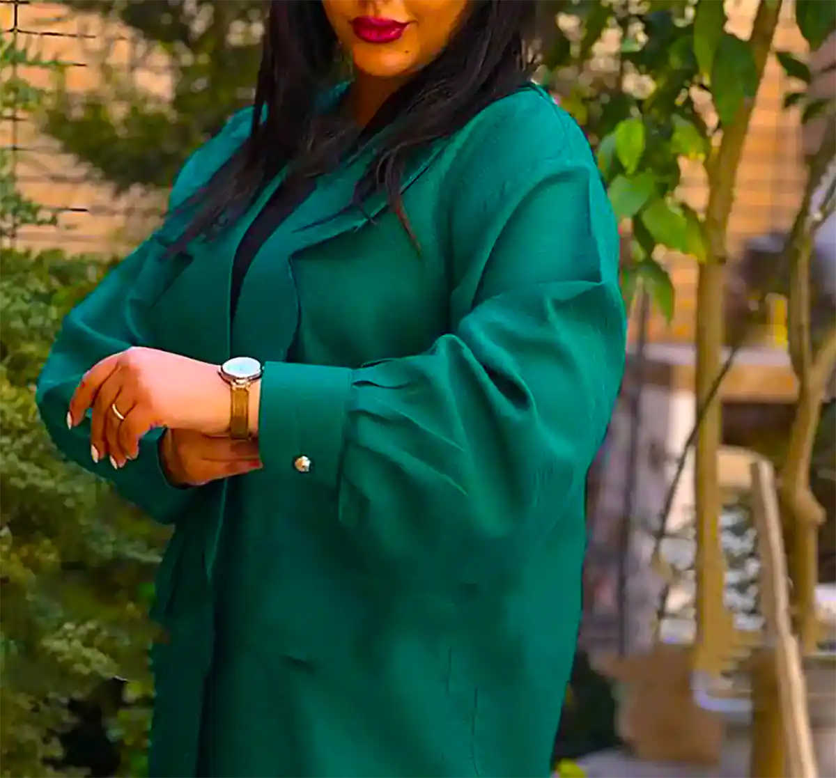 مانتو سبز شیک پاییزی