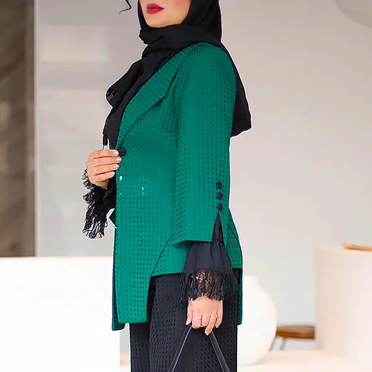 مانتو سبز شیک پاییزی