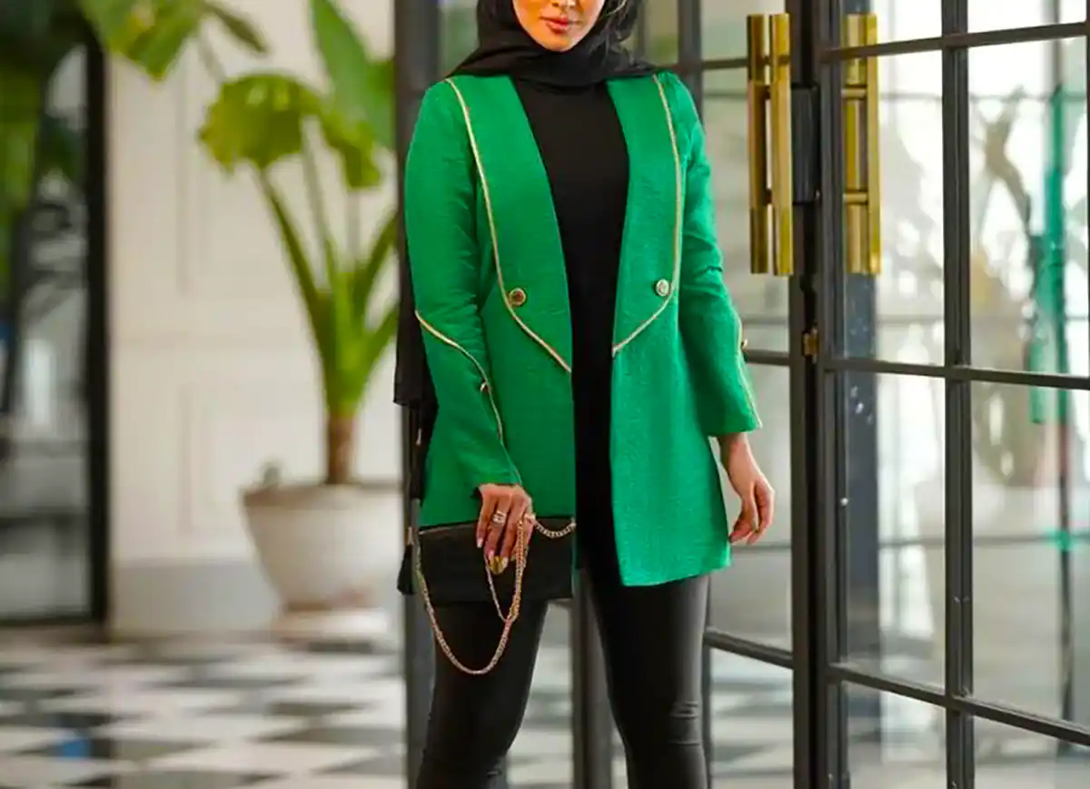 مانتو سبز شیک پاییزی