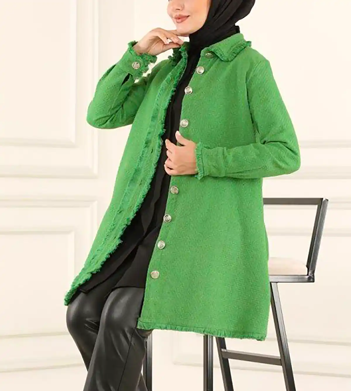 مانتو سبز شیک پاییزی