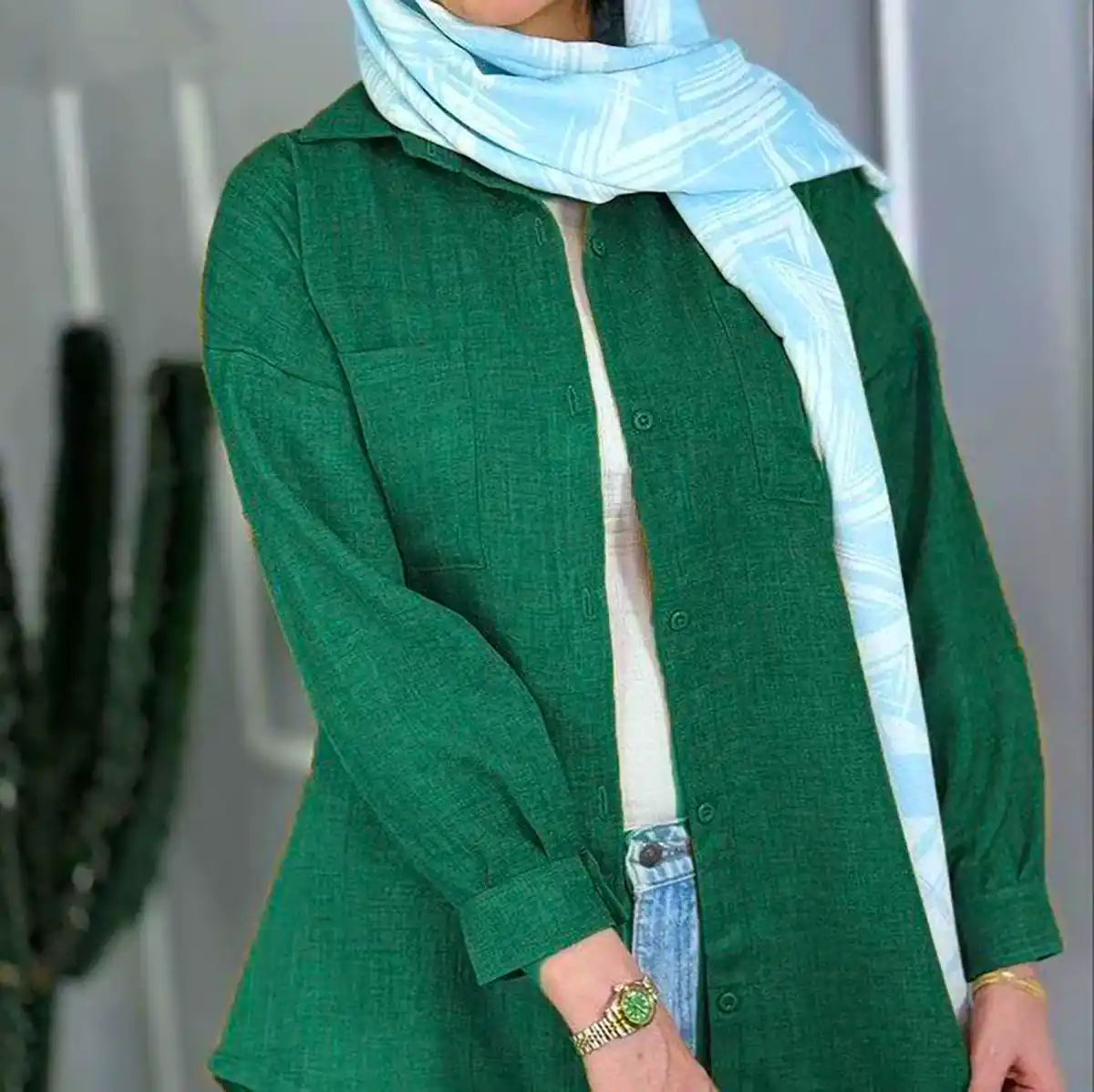مانتو سبز شیک پاییزی