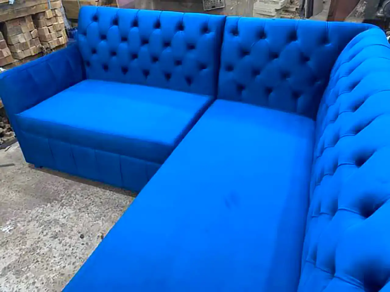 مبل چستر آبی کاربنی
