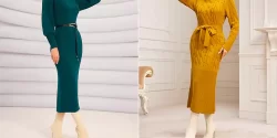 پیراهن بافت بلند شیک؛ ۱۵ عکس جذاب برای استایلی خاص و متفاوت پاییز و زمستان