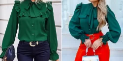 شومیز کرپ سبز شیک؛ ۱۵ مدل خاص و مدرن برای استایل جذاب روزانه