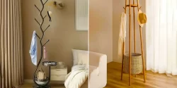 چوب لباسی ایستاده شیک؛ ۱۵ مدل مدرن زیبای دکور ورودی و اتاق خواب