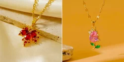 گردن آویز طلا فانتزی؛ ۱۵ عکس زیبا از طراحی‌های مدرن و فوق‌العاده چشمگیر