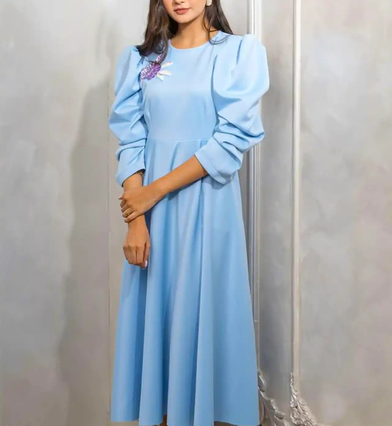 لباس عروسکی آبی آسمانی