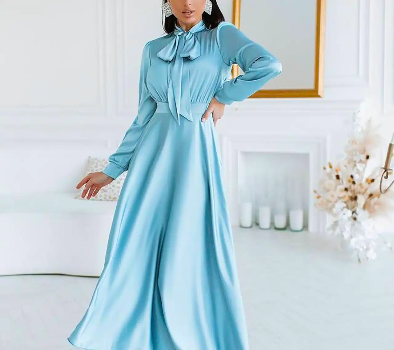 لباس عروسکی آبی آسمانی