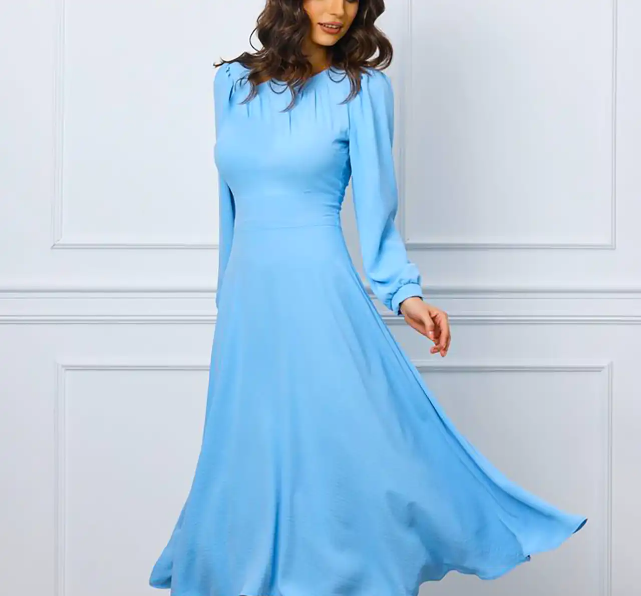 لباس عروسکی آبی آسمانی