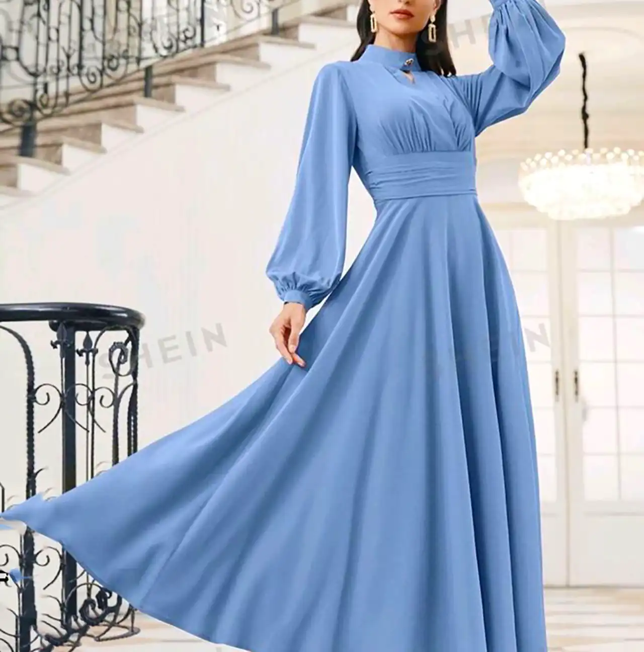 لباس عروسکی آبی آسمانی
