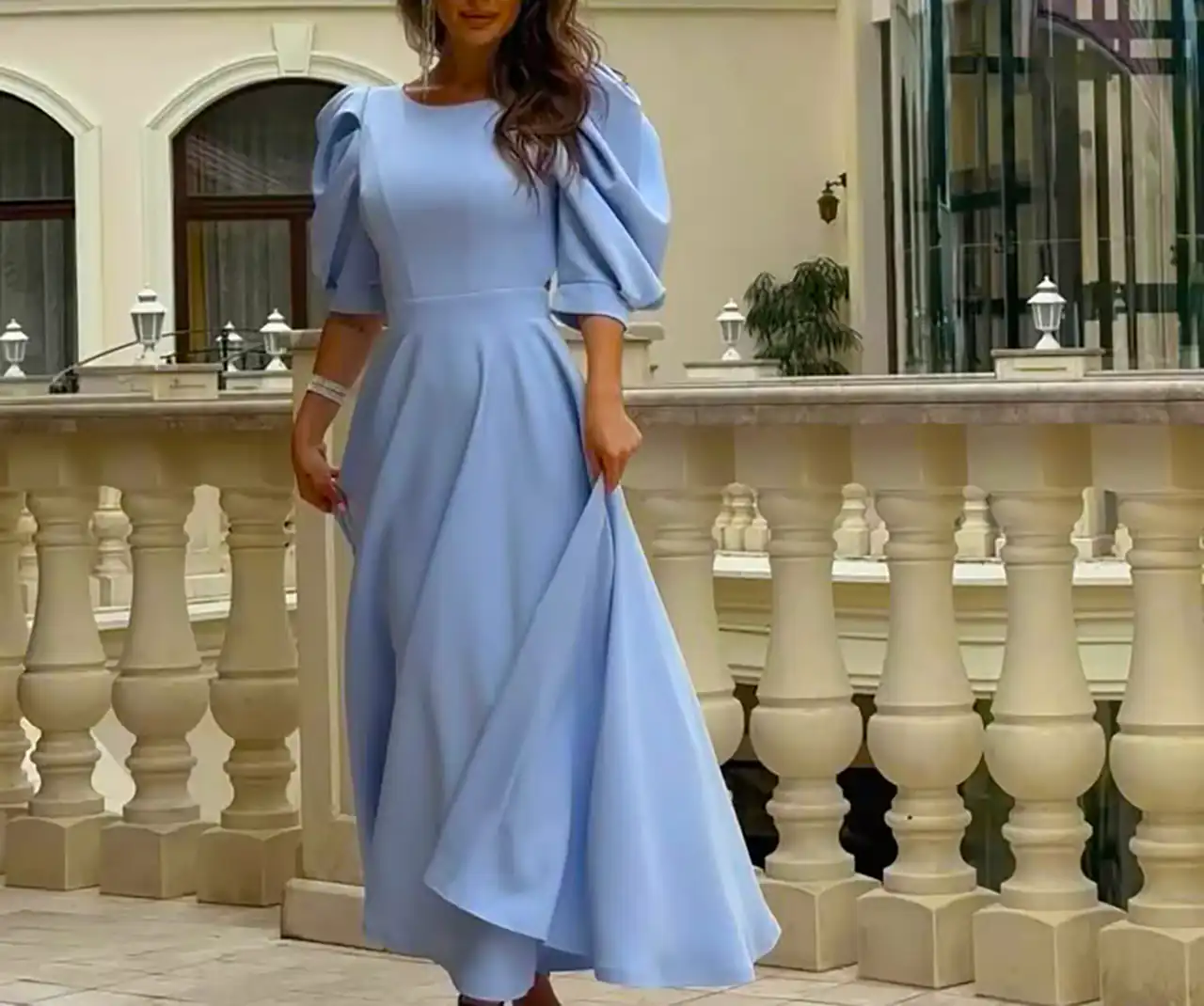 لباس عروسکی آبی آسمانی