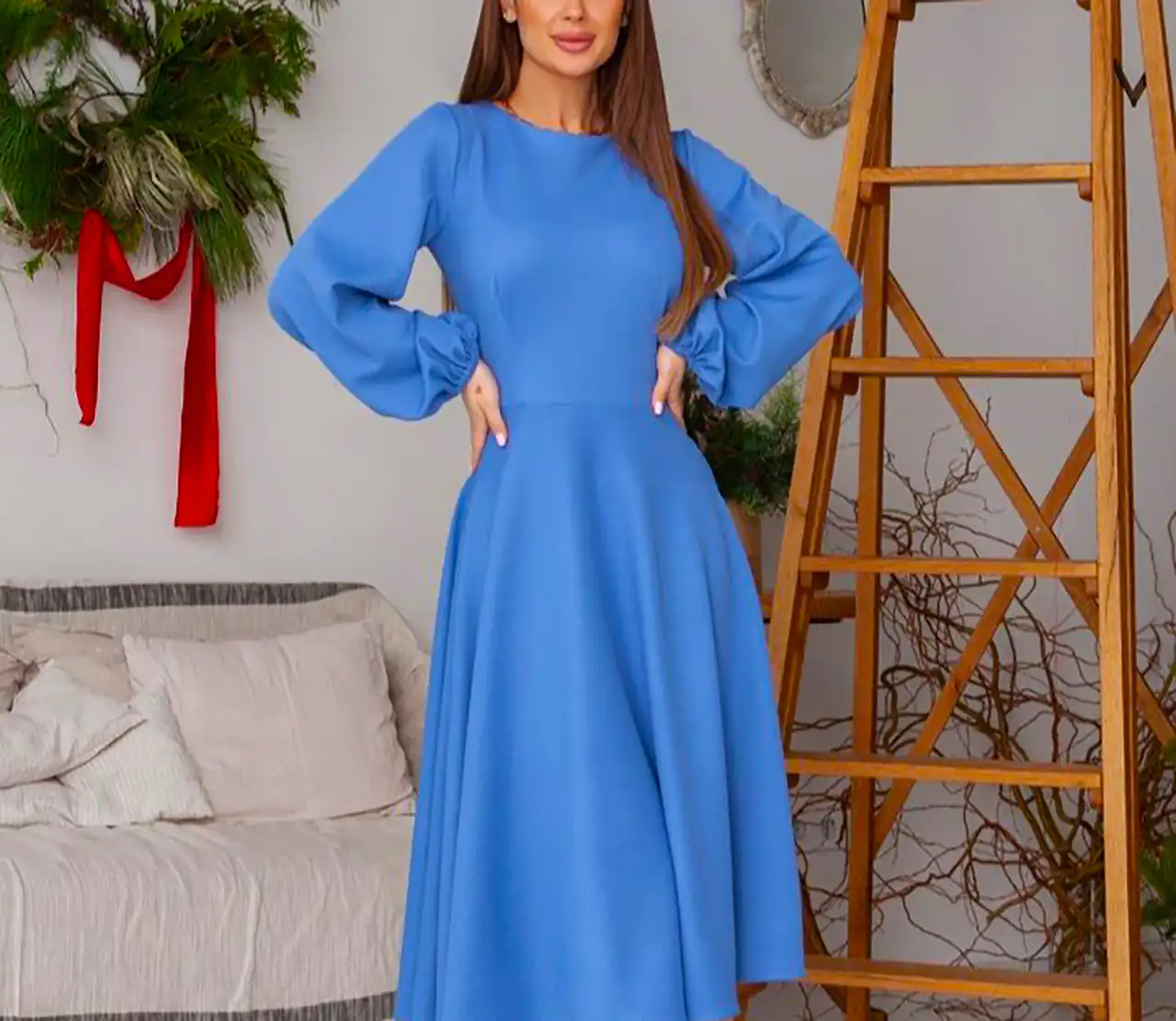 لباس عروسکی آبی آسمانی