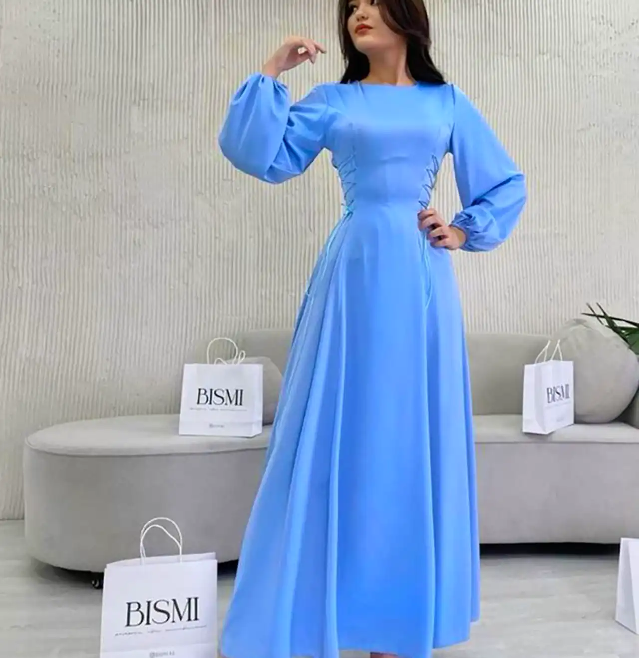 لباس عروسکی آبی آسمانی