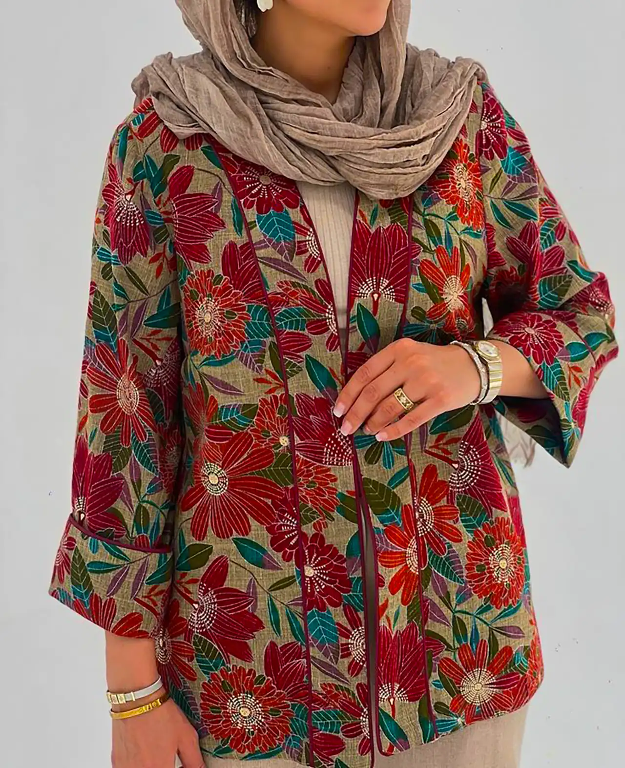 مانتو کتی سوزن دوزی پاییزه