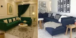 مبل راحتی طرح ال؛ ۱۵ عکس جذاب بهترین چیدمان مدرن و دلنشین خانه