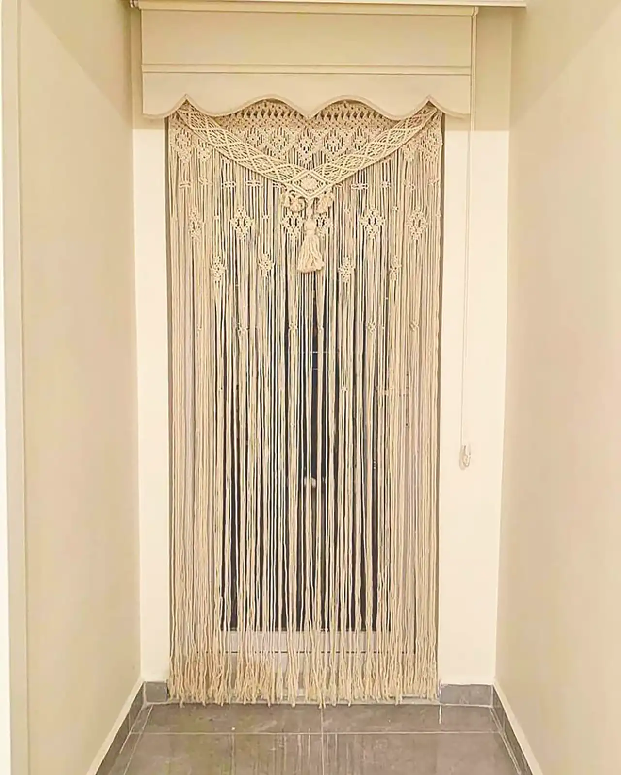پرده مکرومه شیک