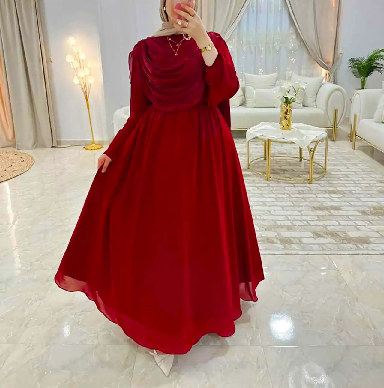 پیراهن بلند مجلسی مجحبه