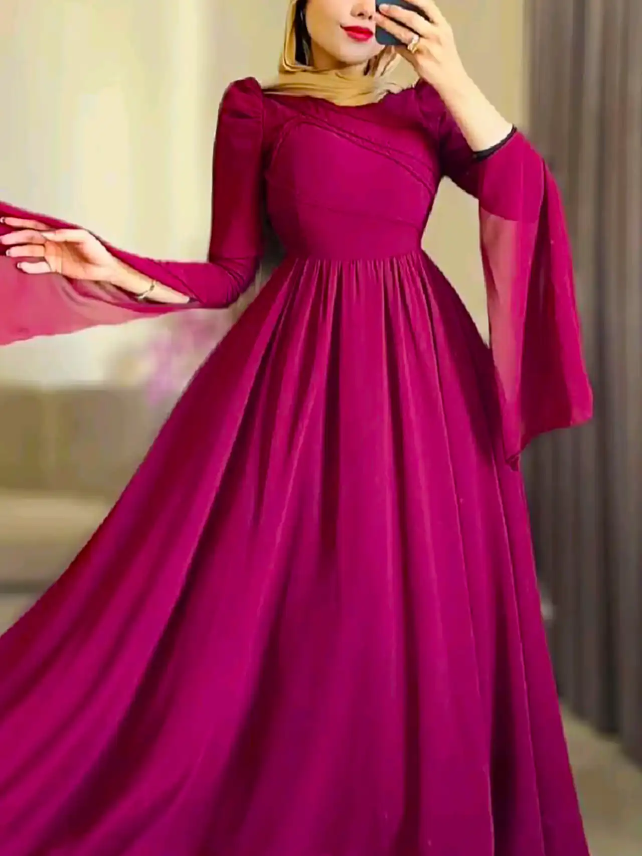 پیراهن بلند مجلسی مجحبه