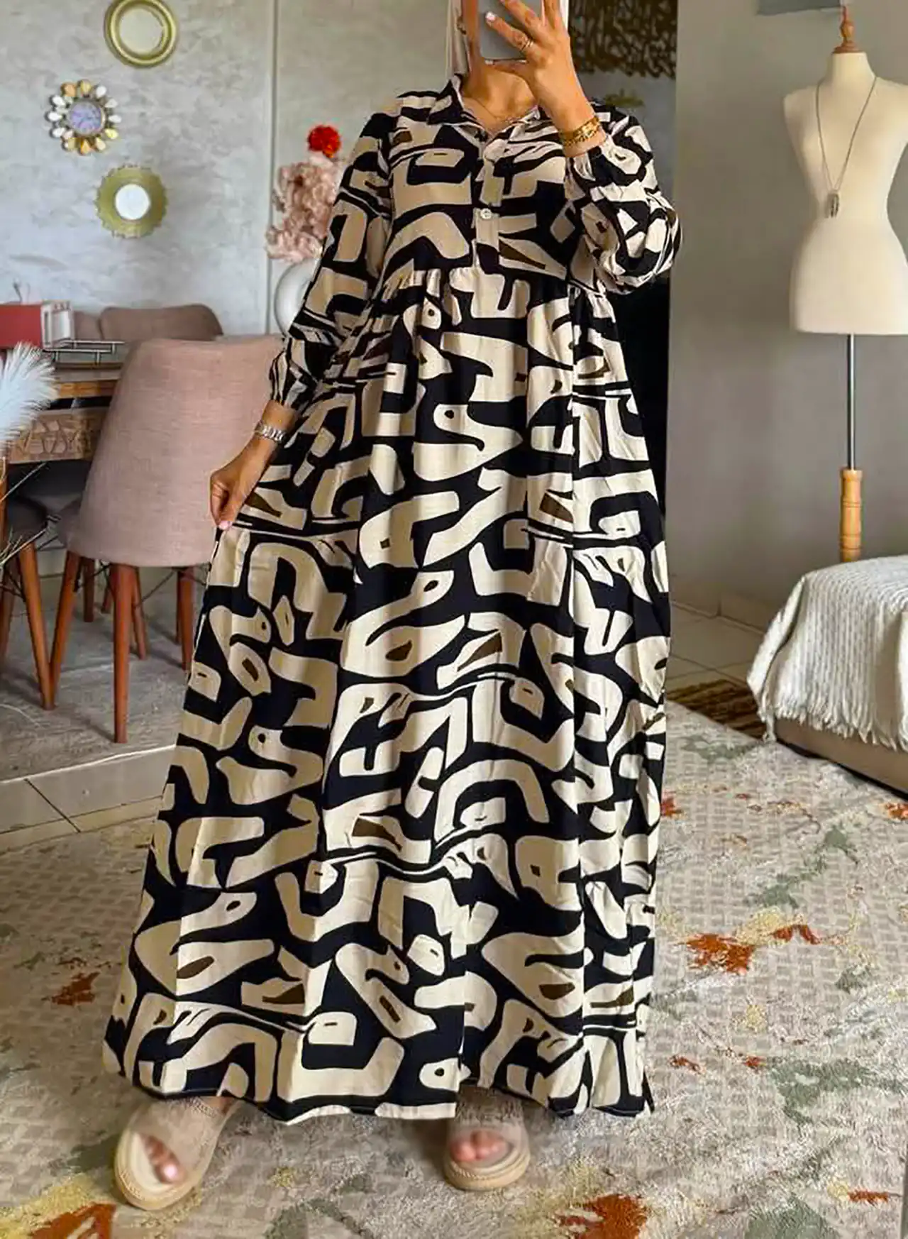 پیراهن بلند پترنی زنانه